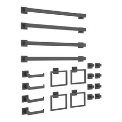8.99 Lbs Modern Bathroom Wall Mount Towel Bar Set Stainless Steel Black US
