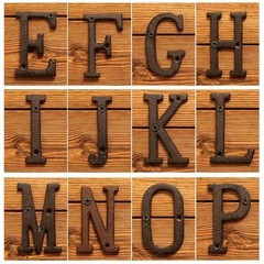 Cast Wrought Iron Black Antique House Door Alphabet Letters and Numbers HOTSALE