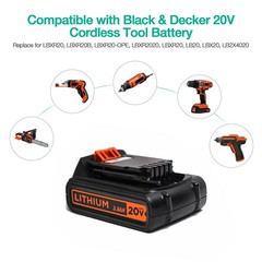 2PACK NEW 20V Lithium-ion Battery / Charger for BLACK DECKER 20 Volt LBXR20 LB20