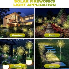 Outdoor LED Solar Firework Lights Garden Decoration Fairy Lights Waterproof Dand