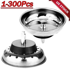 Stainless Steel Home Kitchen Sink Drain Stopper Basket Strainer Waste Plug Lot