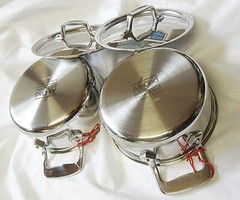 Two All-Clad Specialty Stainless Steel Ramekin with Lid Oven Broiler Safe 600F