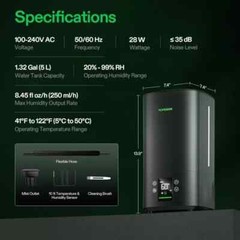 VIVOSUN AeroStream H05 Intelligent Wi-Fi Humidifier 1.32 Gal / 5L Remote Control