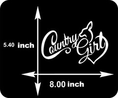 Country Girl Die Cut Decal Vinyl Bumper Sticker For Windows, Cars 8″ x 5.40″