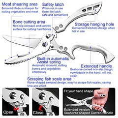2pcs Kitchen Poultry Shears Kitchen Bone Scissor Stainless Steel Heavy Duty Meat