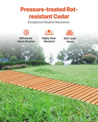24 ft L x 17 in W Straight Wooden Garden Pathway Roll Out Garden Walkway