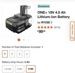 RYOBI 18V Battery 4AH & Charger NEW ONE+ Lithium Battery For Ryobi Tools