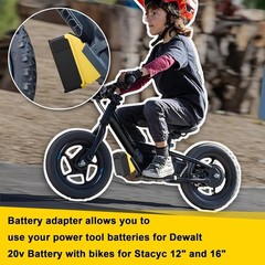 Zelvoro for Stacyc 12″ and 16″ for De.Walt 20v Battery Adapter, Double The Batte