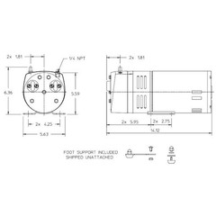 Gast 0523-V191q-G588ndx Compressor/Vacuum Pump, 1/4 Hp, 1 Phase, 115/230V Ac, 5