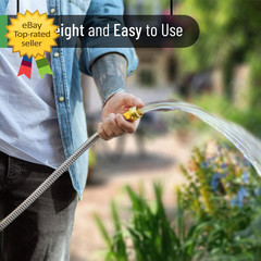 3 Feet Heavy Duty Stainless Steel Short Garden Hose, Metal Water Hose