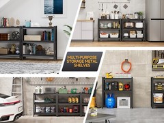 3-Tier Heavy Duty Metal Shelving Unit Garage Shelves Utility Rack Adjustable