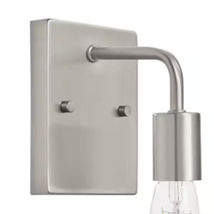 Industrial Brushed Nickel 1-Light Bathroom Vanity Light 4.4 in