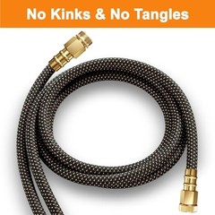50FT Flexible Garden Hose & 10Modes Nozzle,None Expanding 50 Feet Orange-Black