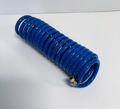 2 PACK! Recoil Air Hose 12′ – 1/4″ Fittings Polyurethane PU – Blue NEW