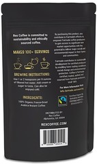 Rex Coffee Organic Fairtrade Freeze-Dried Instant Medium Roast Arabica, 7.05 oz