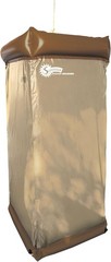 Tan/Silver Portable Shower Enclosure with See-Through Port Hole – Modern Style