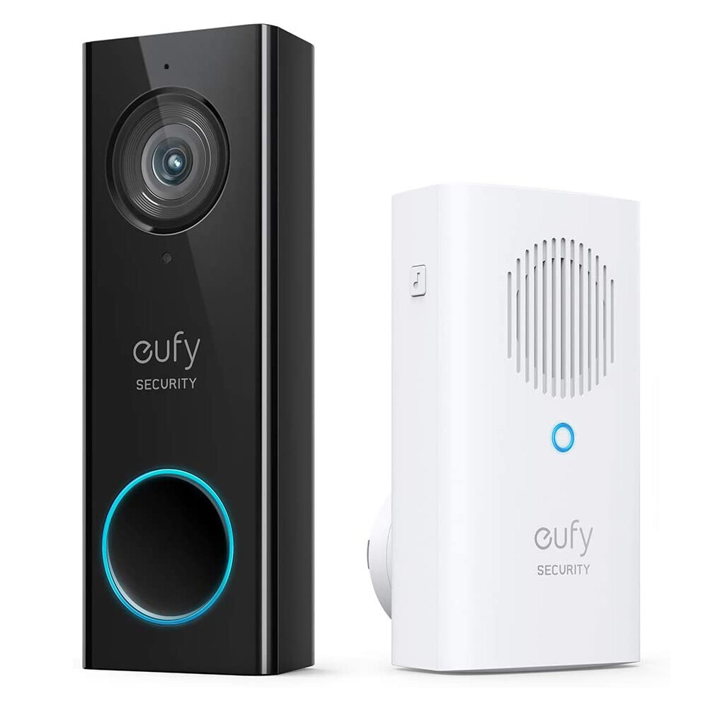 eufy Wi-Fi Video Doorbell 2K Security Camera Local Storage+Wireless Chime|Refurb