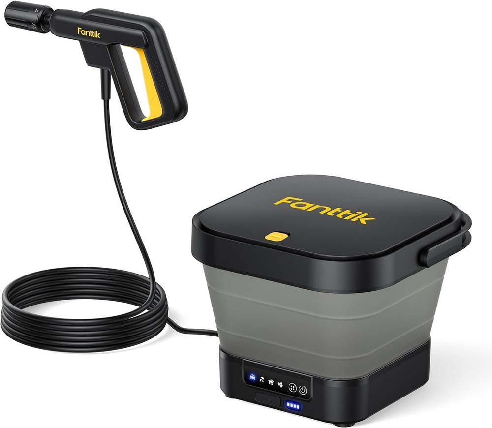 Fanttik NB8 Fold Cordless Electric Pressure Washer w/3.2Gal Tank, 5-in-1 Nozzle,