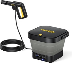 Fanttik NB8 Fold Cordless Electric Pressure Washer w/3.2Gal Tank, 5-in-1 Nozzle,