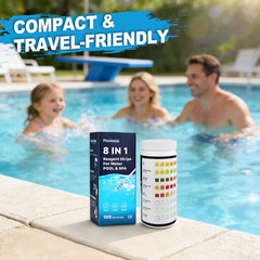 8-In-1 Pool and Spa Test Strips, 100 Count Water Testing Kit for Saltwater & Chl