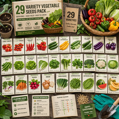 Atlas Vegetable Seeds Survival Garden Kit – Over 50,000 Seeds, 29 Varieties
