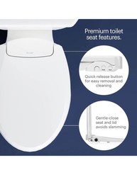 Brondell Ecoseat S101 Non Electric Bidet Toilet Seat Elongated White Dual Nozzle