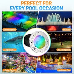 6 Inch 15W RGB LED Pool Light for Inground Pool w/Controller for Inground Pool