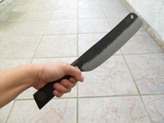 Crude – Japanese Nakiri Kitchen Chef Knife, 7 inch, Carbon Steel, Handmade