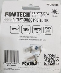 4-Pack Powtech Surge Protector Outlet Wall Plug Single Outlet Voltage Protection