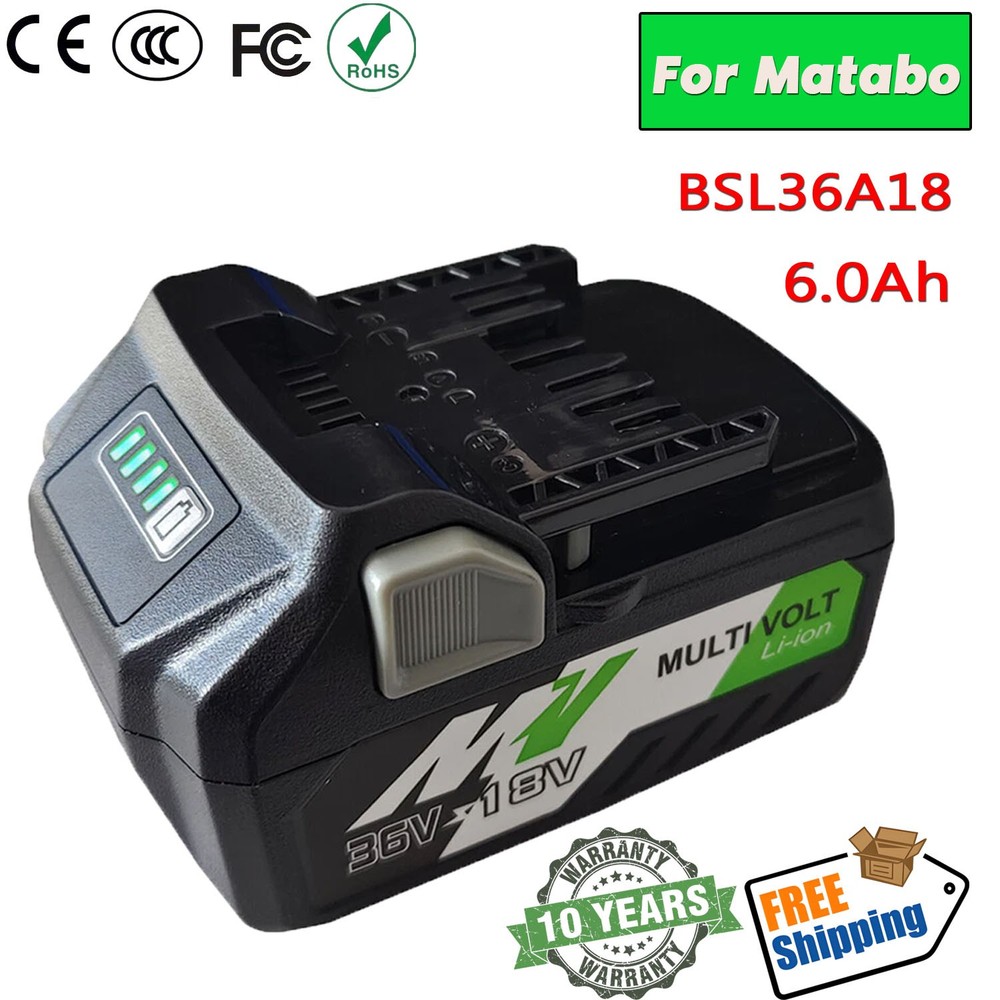 6Ah For Metabo HPT 36V/18V BSL36A18 Li-Ion Battery multiVolt 372121M BSL36B18