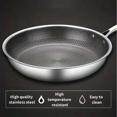 Stainless Steel 10 in Tri-Ply Fry Pan, 304 Grade Material, Non-Stick , PFOA Free