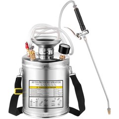 VEVOR Stainless Steel Sprayer 1 Gallon Pump Sprayer w/ 3.3-inch Reinforced Hose