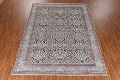 Hand-Knotted Turkish Wool Rug 9×12 Geometric Traditional Style for Any Room