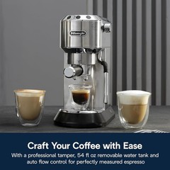 De’Longhi Dedica Arte EC885M Compact Espresso Machine with Manual Milk Frother