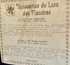 Tapisseries Du Lion French Tapestry “The Grape Harvest” Wall Hanging 26.5”X50.5”