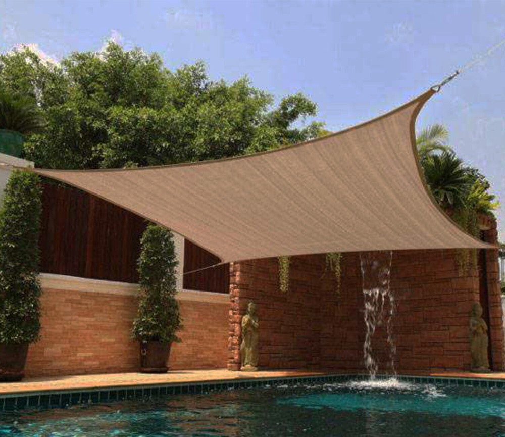 Ifenceview Brown 15’x15′-15’x48′ Rectangle Sun Shade Sail Patio Canopy Awning 48