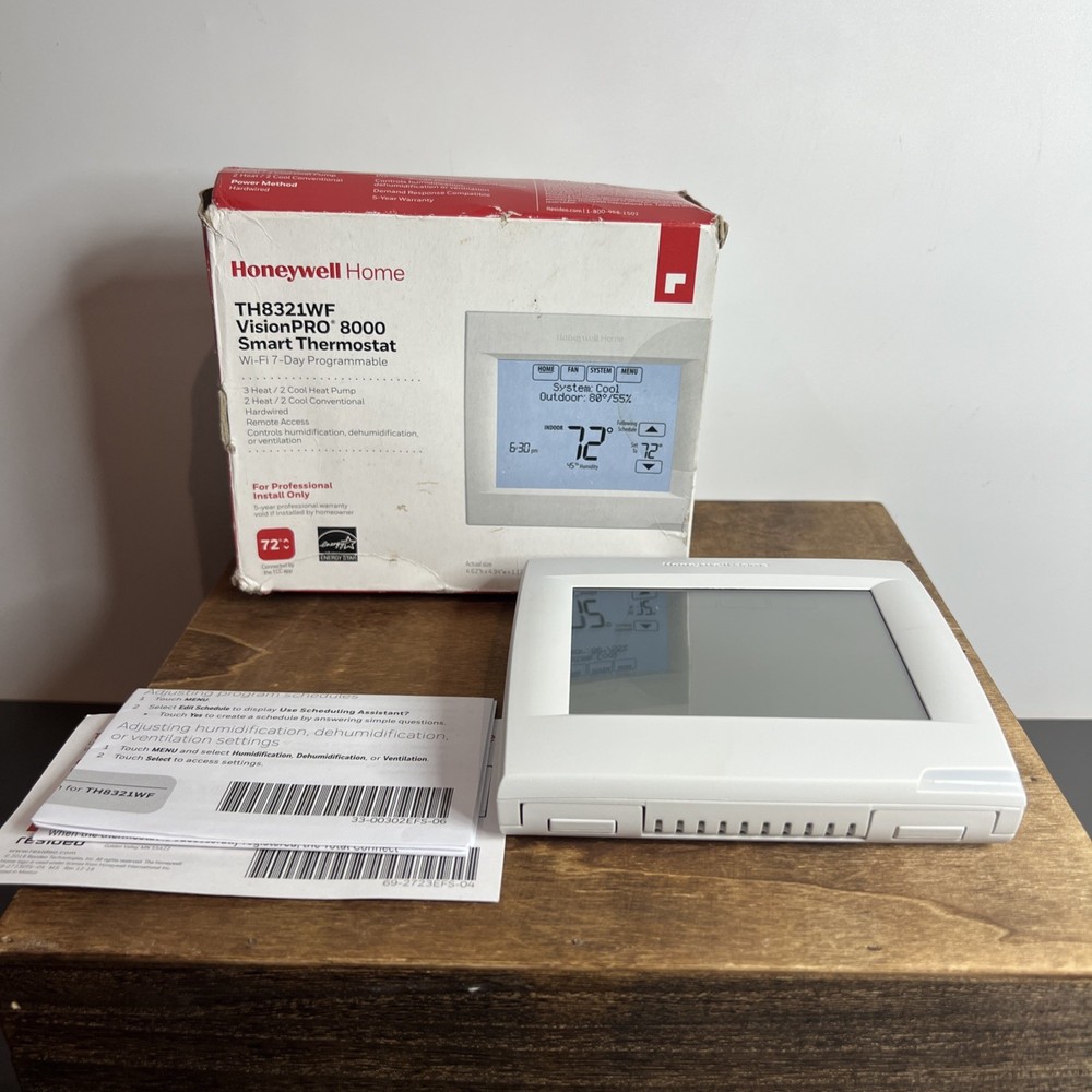 Honeywell TH8321WF Vision pro 8000 Thermostat One Size White Model TH8321WF1001