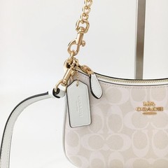 NEW Teri Shoulder Bag In Signature Canvas CA548 White NWT Ships from US