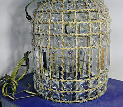 VTG Style Crystal French Country Birdcage Pendant Light 14″ Tall 9.5″ Diameter