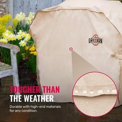 Grillman Grill Cover BBQ Outdoor Grill Covers Charcoal Gas Grills Tan, 58 in