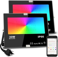 Outdoor Color Changing Stage Light 2-Pack, 300W Equivalent