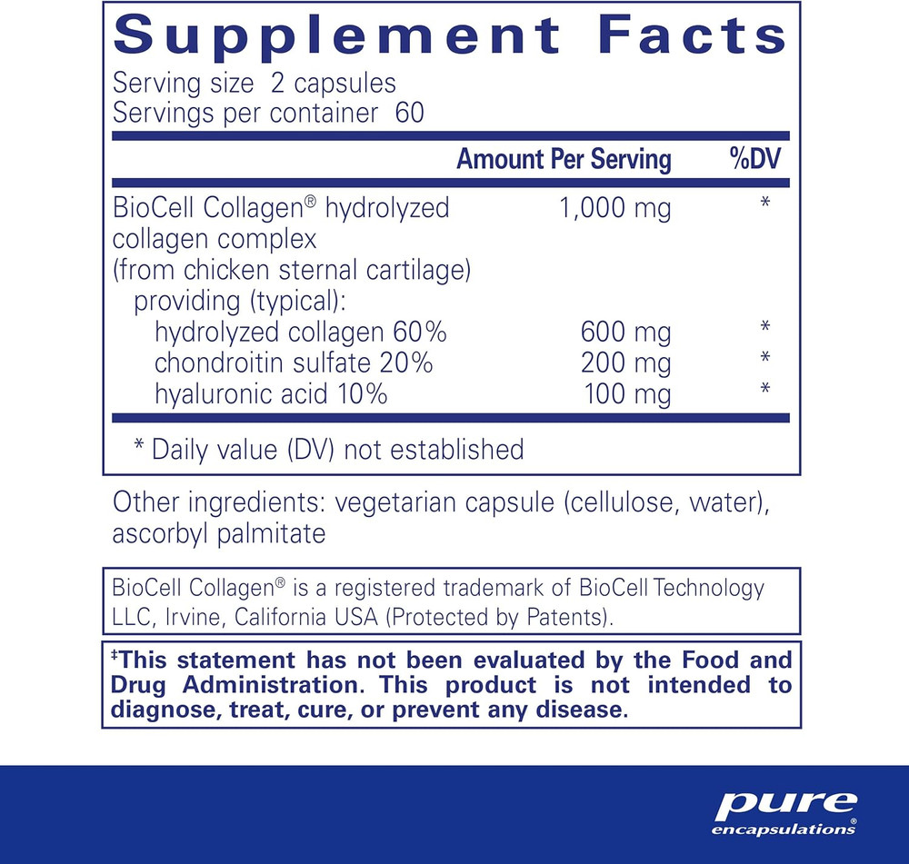 Collagen JS – Skin & Joint Health* – 1,000 Mg Hydrolyzed Biocell Collagen – G…