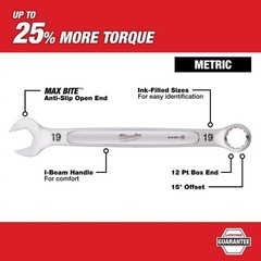 Milwaukee Combination Metric Wrench Mechanics Tool Set (15-Piece)