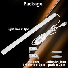 12 Inch LED Light Bar USB Powered 3 Colors White, Warm White, Yellow, with Switc