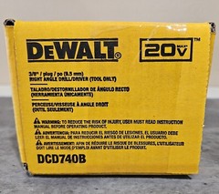 New DeWalt 20v Max Cordless 3/8″ Right Angle Drill/Driver DCD740B 90 Degree