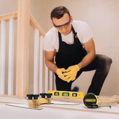 Stair Tread Template Tool Jig Set with Level Tape Measure Pencil