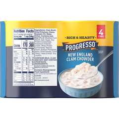 Progresso Rich & Hearty, New England Clam Chowder Soup, 18.5 oz., 4 Pack….