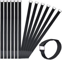 24 Inch Hook and Loop Cable Strap – Reusable Fastening Strap – 12 PACK