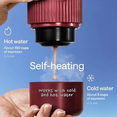 Portable Espresso Machine Travel Coffee Maker for Pods & Grounds Mini 5 Cup Make