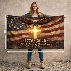USA 250th Anniversary Flag 3×5 Ft 1776-2026 Outdoor Patriotic Banner Cross Poly